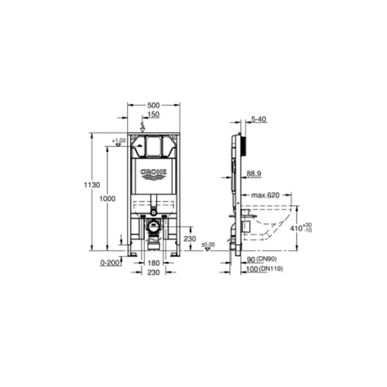 Καζανάκι Εντοιχιζόμενο Rapid SL Slim Grohe 39687000 Για Κρεμαστές Λεκάνες Καζανάκι Εντοιχιζόμενο Rapid SL Slim Grohe 39687000 Για Κρεμαστές Λεκάνες